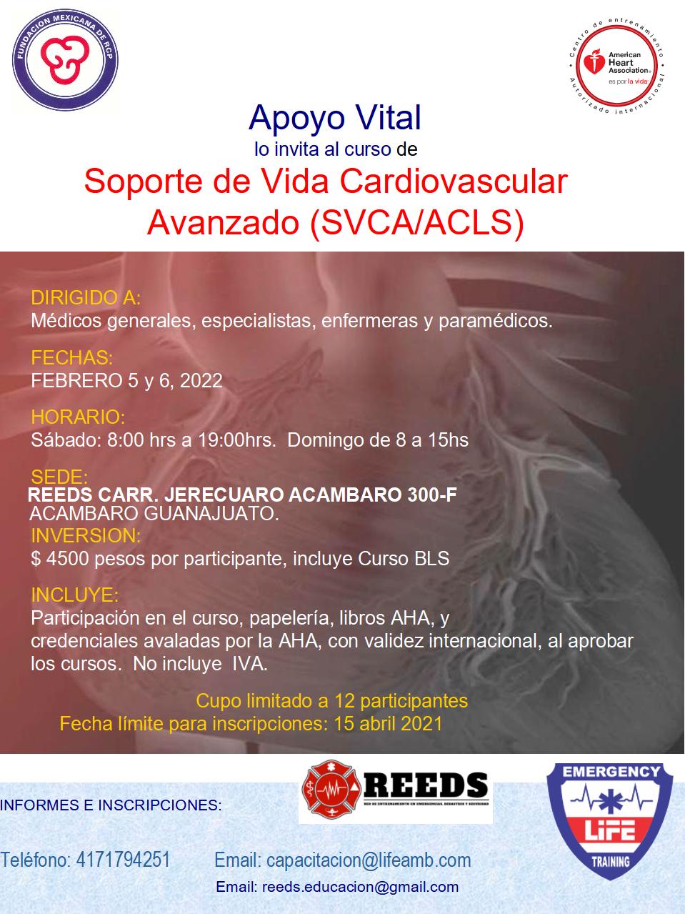 Soporte de Vida Cardiovascular Avanzado (SVCA / ACLS) | CURSO