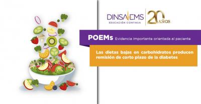 POEMs Las dietas bajas en carbohidratos producen remisión de corto plazo de la diabetes