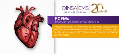 POEMs .Pequeña reducción en los criterios de valoración cardiovascular después de accidente cerebrovascular isquémico
