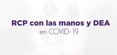 RCP con las manos y DEA en COVID-19