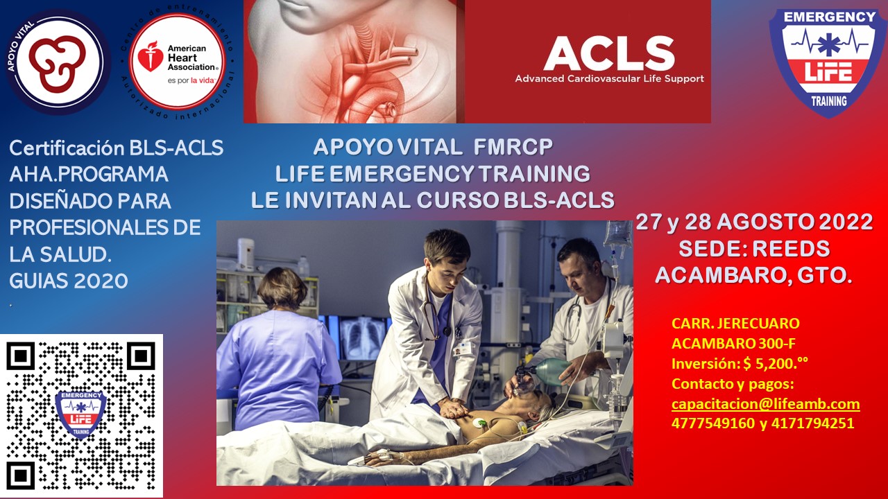Certifiicación BLS-ACLS 27 y 28 de agosto